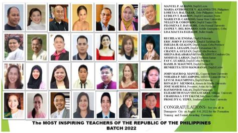 fay luarez|5 Cebuano Educators named 2022 Most Inspiring .